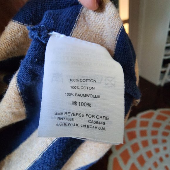 J. CREW Blue and Beige Striped Turtleneck sz M - Picture 5 of 6